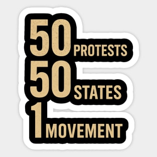 50501: 50 Protests 50 States 1 Movement Vintage Grunge Activist Design Sticker